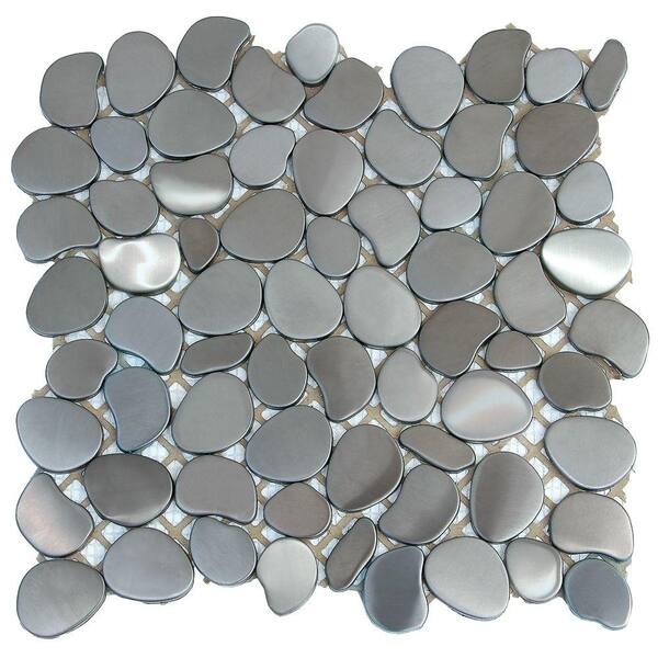 Solistone Metal Freeform Astro 11 in. x 11 in. x 6.35 mm Stainless Steel Mosaic Wall Tile (8.4 sq. ft. / case)