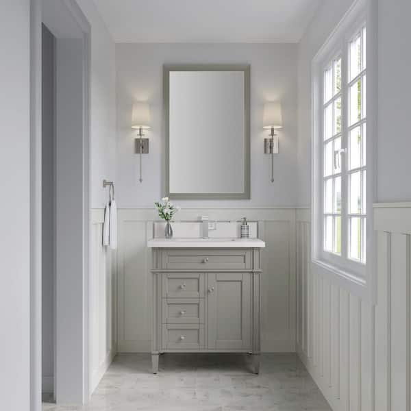 Brittany 30.0 in. W x 23.5 in. D x 34.0 in. H Bathroom Vanity in Urban Gray with White Zeus Silestone Quartz Top