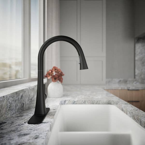 KOHLER Conti Single Handle Pull Down Sprayer Kitchen Faucet in