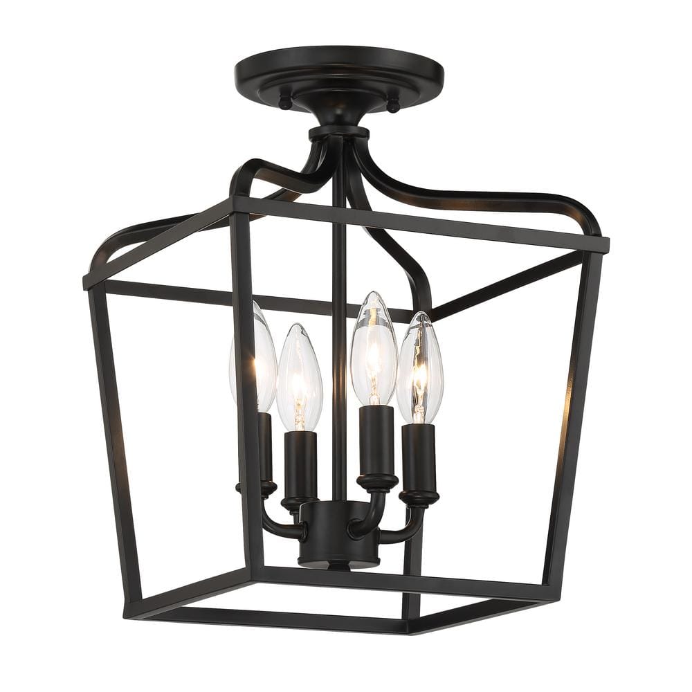 Coal Finish 4-Light Indoor Lantern Pendant