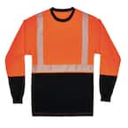 Small Hi Vis Orange Black Front Long Sleeve T-Shirt
