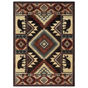 Buffalo Southwest Brown/Red 8 ft. x 10 ft. Indoor Area Rug