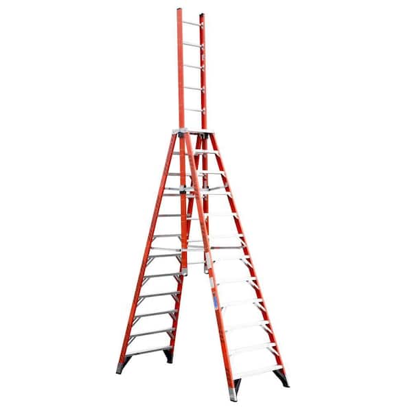 Werner 12 ft. Fiberglass Extension Trestle Step Ladder with 300 lb. Load Capacity Type IA Duty Rating