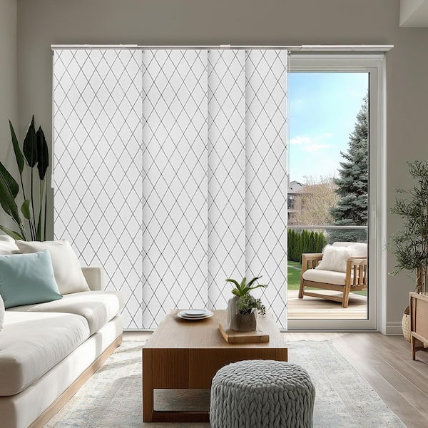 Diamond Cordless Light Filtering Adjustable Sliding Panel Track Blind with 23 in. Slats - Up to 86 in. W x 96 in. L