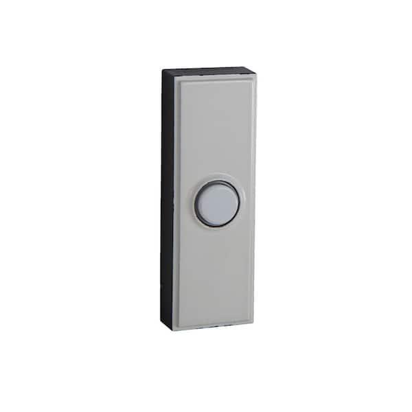 Wired Surface Mount White Finish Doorbell Push Button with Illuminated LED Chime Button
