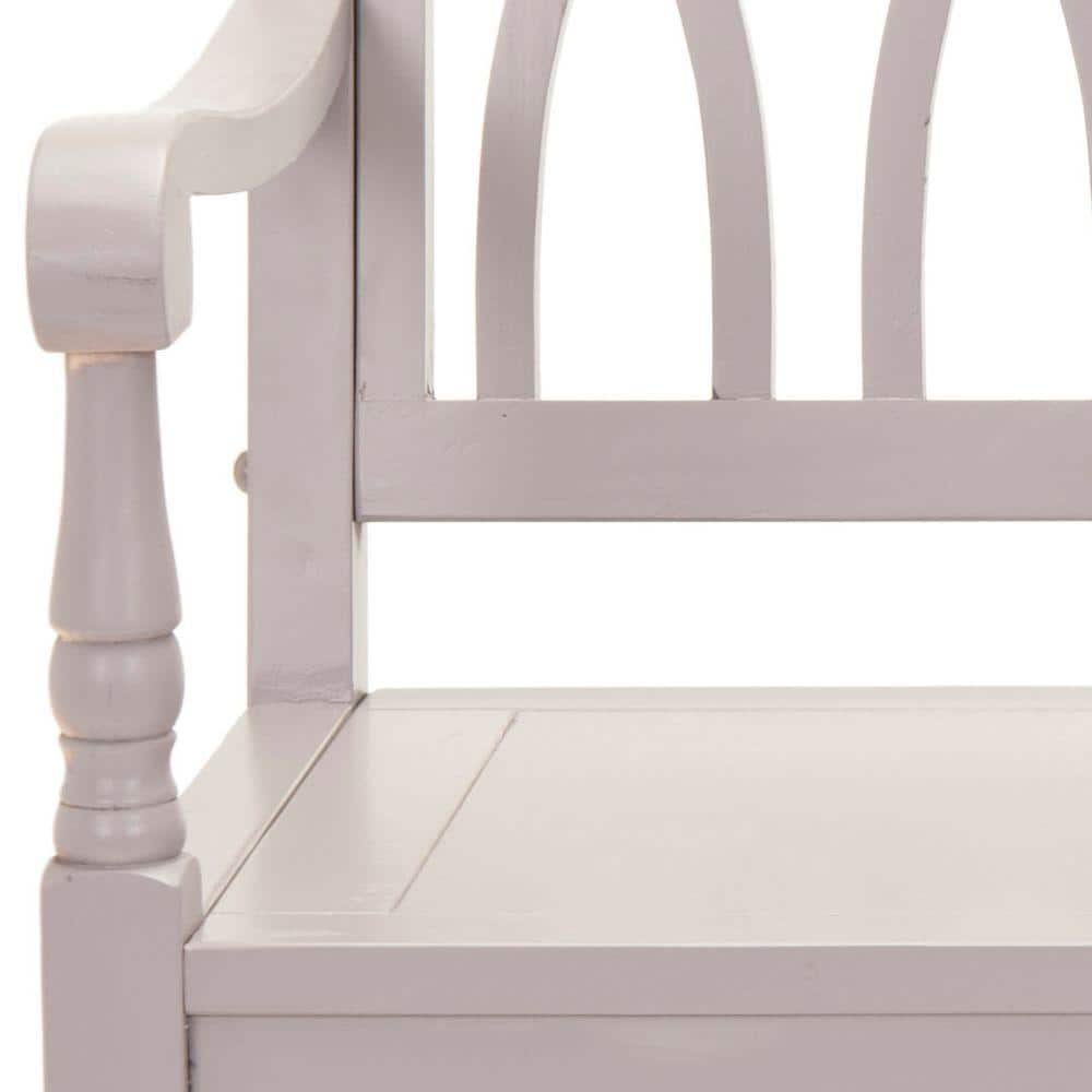 Elegant Gothic-Inspired 40" White Pine Bench
