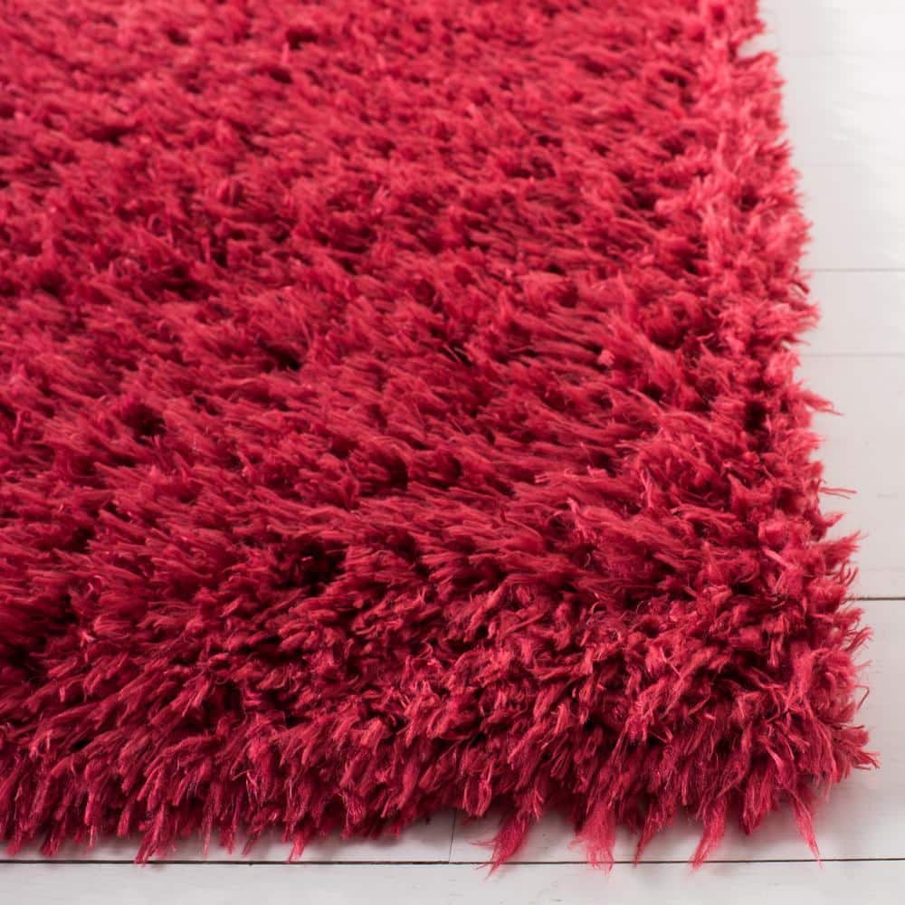 Madrid Red Shag 4' x 6' Synthetic Area Rug