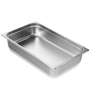 14.7 qt. Hotel Pan, Full Size Anti-Jam Steam Pan, 0.8 mm Thick Stainless Steel Restaurant Steam Table Pan, 4 in. D