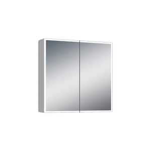 28 in. W x 28 in. H Square Framed Wall Mount LED Medicine Cabinet Bathroom Vanity Mirror