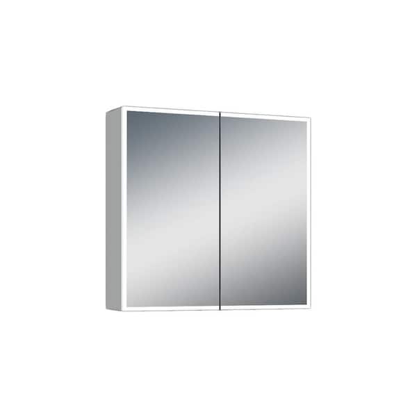Unbranded 28 in. W x 28 in. H Square Framed Wall Mount LED Medicine Cabinet Bathroom Vanity Mirror