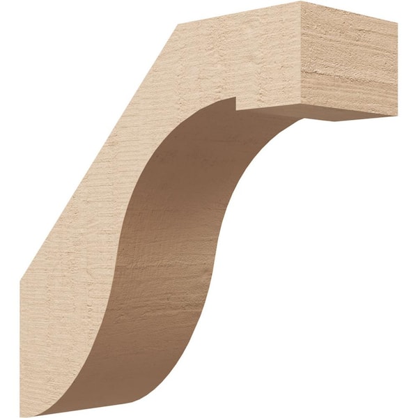 Ekena Millwork 5 in. x 14 in. x 14 in. Del Monte Rough Cedar Woodgrain Timberthane Polyurethane Knee Brace, Primed