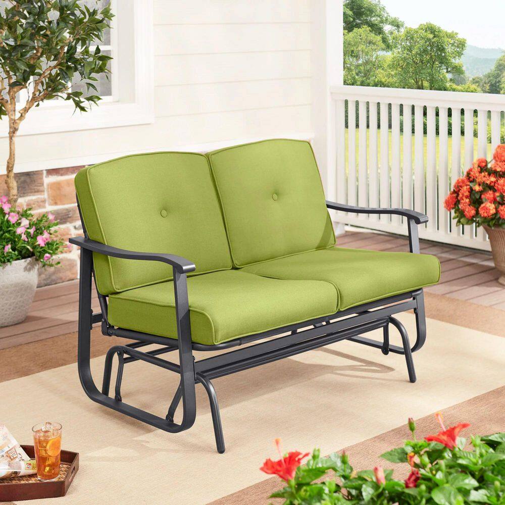 Cubilan Belden Park 46 in. 2-Person Furniture Patio Metal Outdoor ...