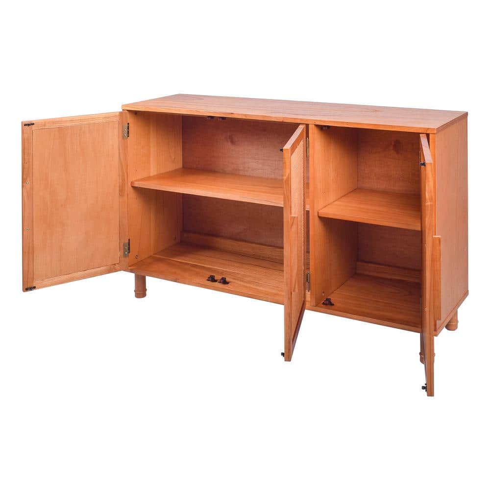 51 in. W x 15 in. D x 34 in. H Bathroom Brown Linen Cabinet