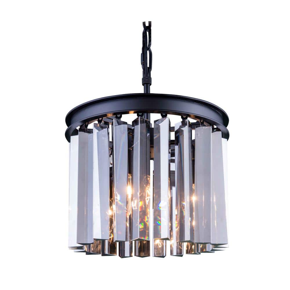 Timeless Home 12 in. L x 12 in. W x 10 in. H 3-Light Matte Black with Silve