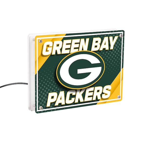 Evergreen Green Bay Packers NFL Football Green Rectangle Desklite LED Decor