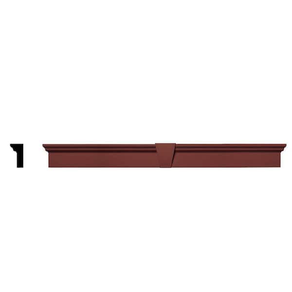 Builders Edge 2-5/8 in. x 6 in. x 65-5/8 in. Composite Flat Panel Window Header with Keystone in 027 Burgundy Red