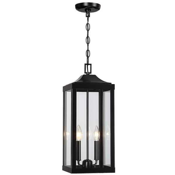 TRUE FINE Jefferson 2-Light 25.7 in. Black Large Outdoor Wall