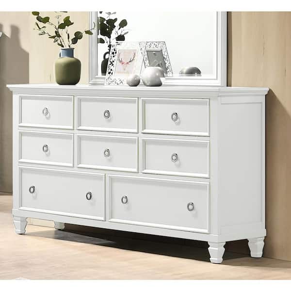 NEW CLASSIC HOME FURNISHINGS New Classic Furniture Tamarack White 8-drawer 62 in. Dresser