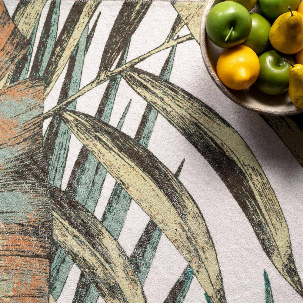 Eco-Friendly Olive Leaf 6' x 9' Synthetic Reversible Area Rug