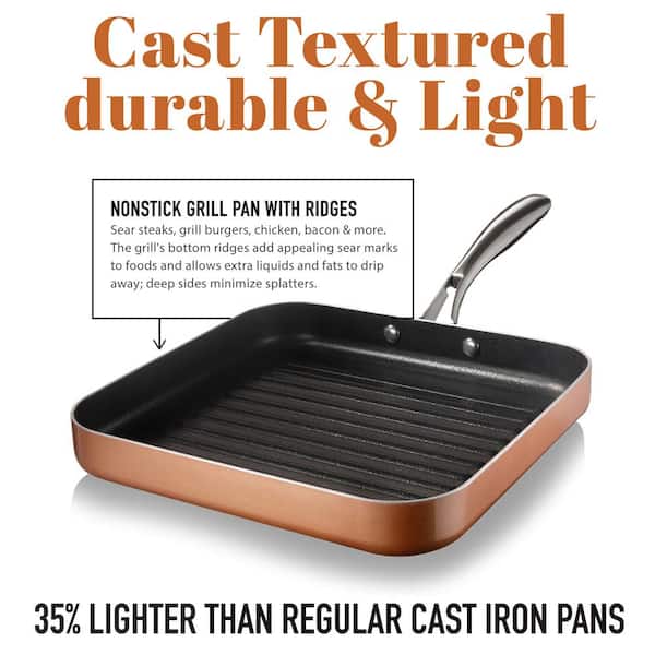 Non-Stick Copper Stovetop Grill  Cooking, Stove top grill, Grilling