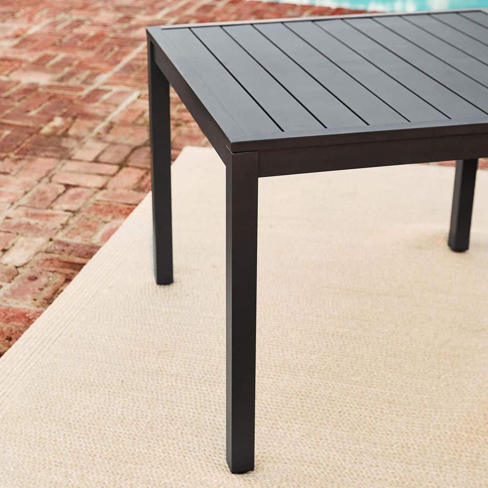 Naples Gray Aluminum Outdoor Dining Set with 6 Padded Sling Chairs