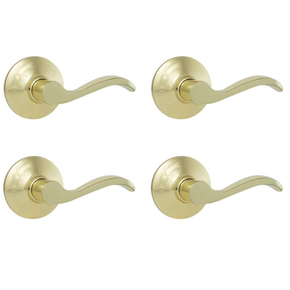 Defiant Naples Polished Brass Hall/Closet Door Lever (4-Pack) LYE703BD4 ...