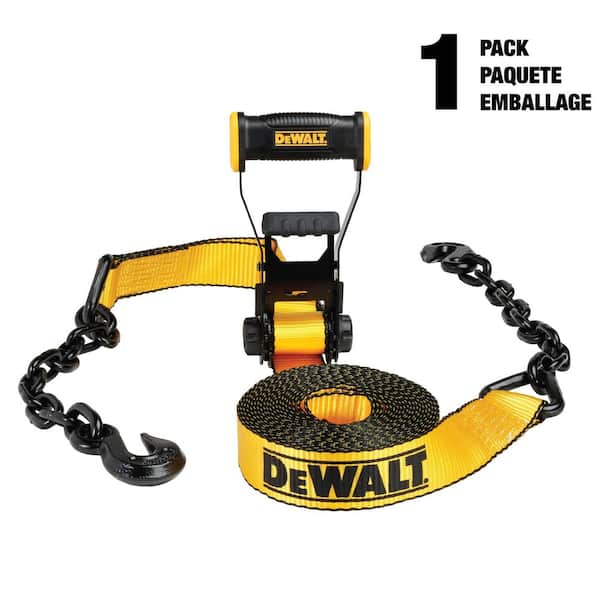 30 ft. x 2 in. Heavy-Duty Ratchet Tie Down with Chain and Hooks