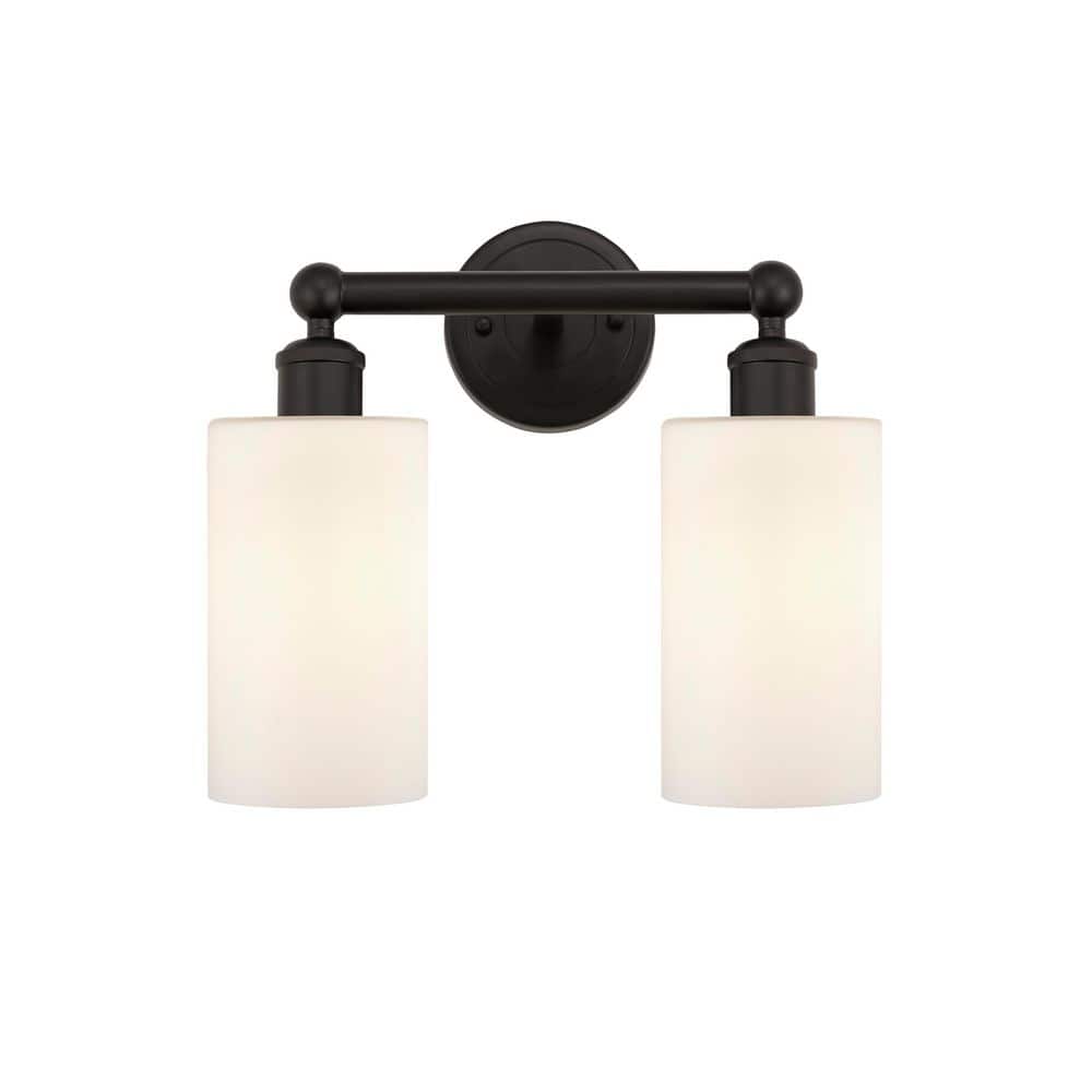 Clymer 12.88 in. 2-Light Oil Rubbed Bronze Vanity Light with Glass Shade price history on PriceWatchPro