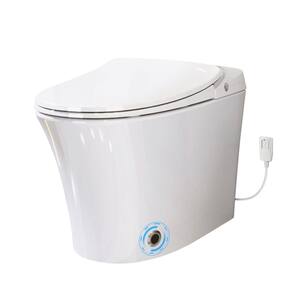 Smart Elongated Bidet Toilet 1.38 GPF in White with Heated Seat and Night Light, Soft Close