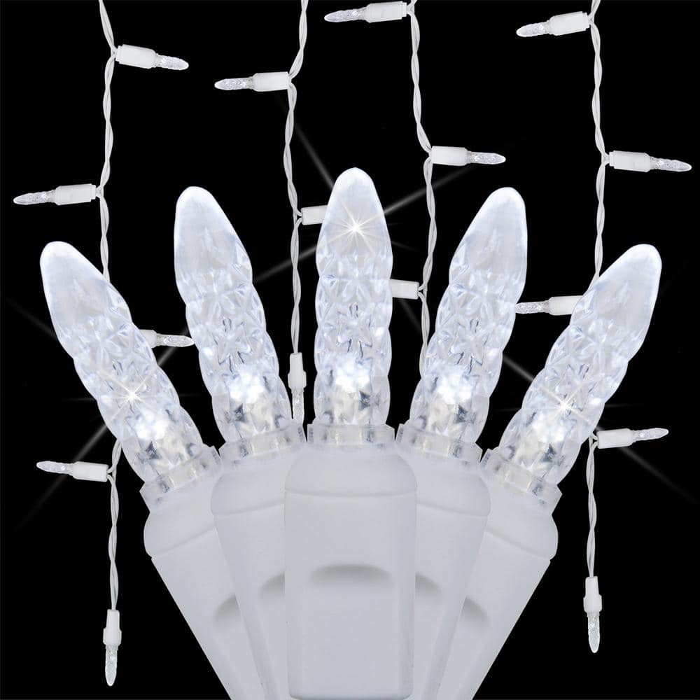 7 ft. 70-Light M5 LED Cool White Twinkle Icicle Light Set