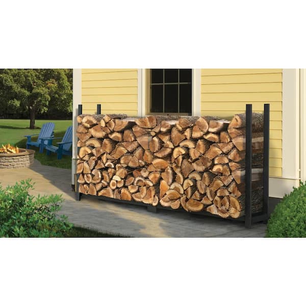 8 ft. W x 4 ft. H x 1 ft. D Ultra-Duty, High-Grade Steel Firewood Rack with Premium Wood Rack and Reinforced Spacers