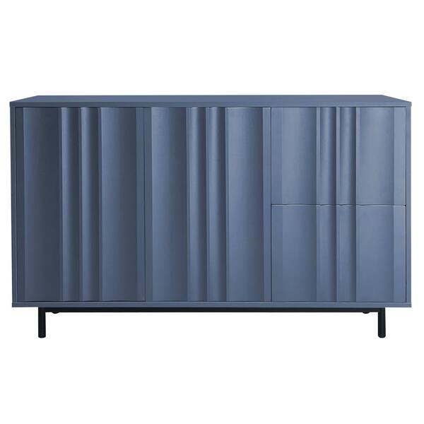 47.20 in. W x 15.70 in. D x 29.50 in. H Navy Blue Linen Cabinet Storage ...