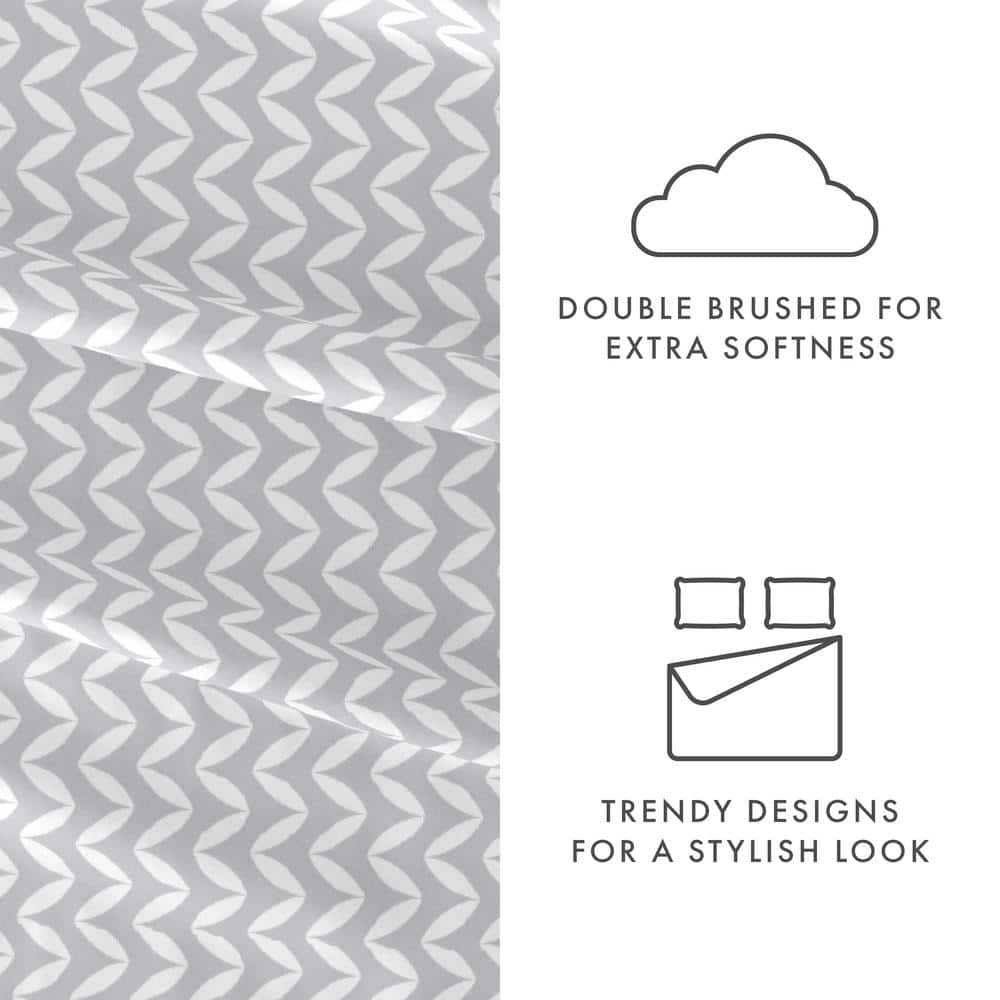Light Gray Chevron Twin Microfiber Sheet Set