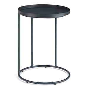 Monet Industrial 18 in. Wide Metal Accent Side Table in Black, Fully Assembled