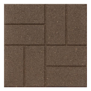 Reversible 16 in. x 16 in. x 0.75 in. Earth Brick Face/Flat Profile Rubber Paver (Pack of 4)