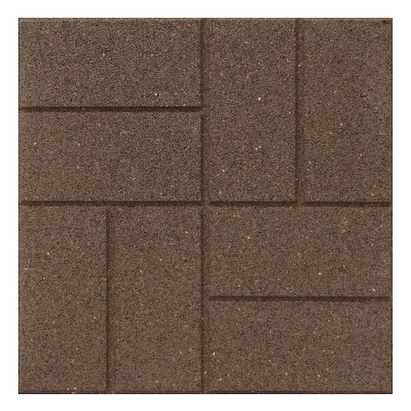Envirotile Reversible 16 in. x 16 in. x 0.75 in. Earth Brick Face/Flat Profile Rubber Paver (Pack of 4)