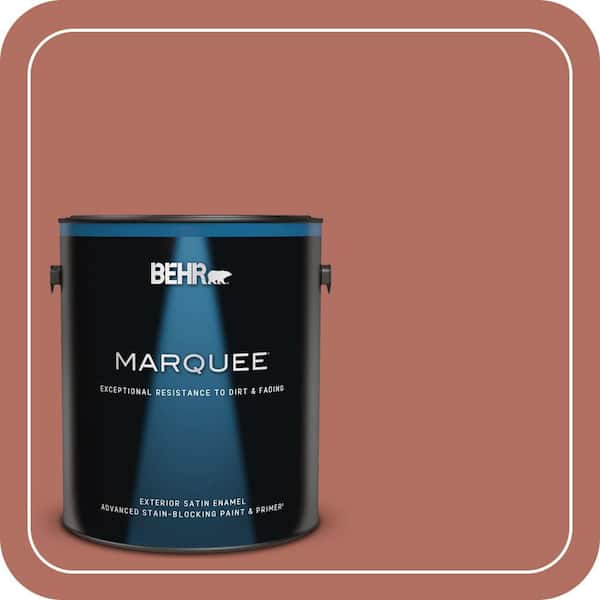 BEHR MARQUEE 1 gal. #PPU2-12 Terra Cotta Urn Satin Enamel Exterior Paint & Primer