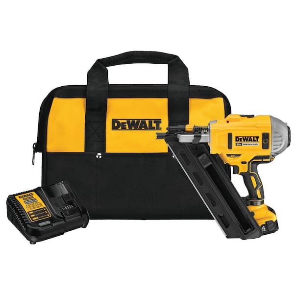 boble skilsmisse talent DEWALT 20V MAX XR Lithium-Ion Cordless Brushless 2-Speed 30° Paper Collated  Framing Nailer with 4.0Ah Battery and Charger DCN692M1 - The Home Depot