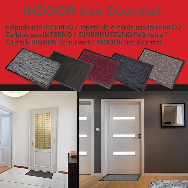 Evideco Indoor Door Mat Lisa 31 L x 24 W inch Pp-pvc - Grey