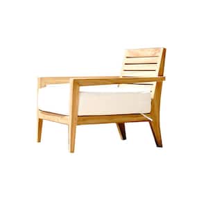 Catalina Dahlia Teak Outdoor Oversized Lounge Chair with Cushion