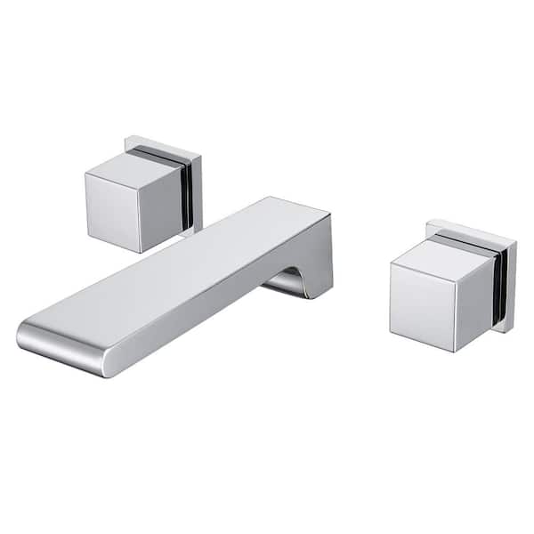 Dimakai Double-Handle Deck-Mount Roman Tub Faucet in Chrome