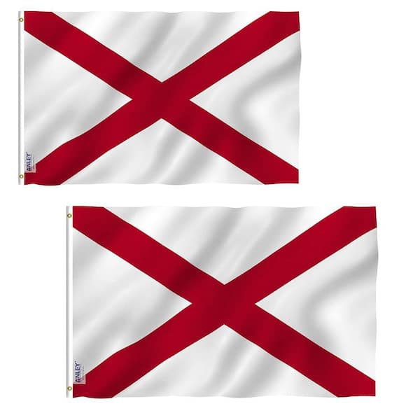 Fly Breeze 3 ft. x 5 ft. Alabama State Polyester Flag-Alabama AL Flags (2-Pack)