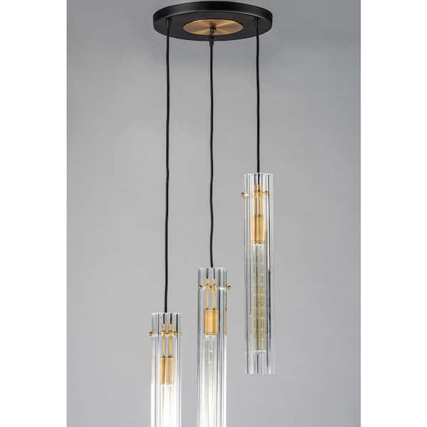 Maxim Lighting Flambeau 3-Light Brown Pendant Chandelier