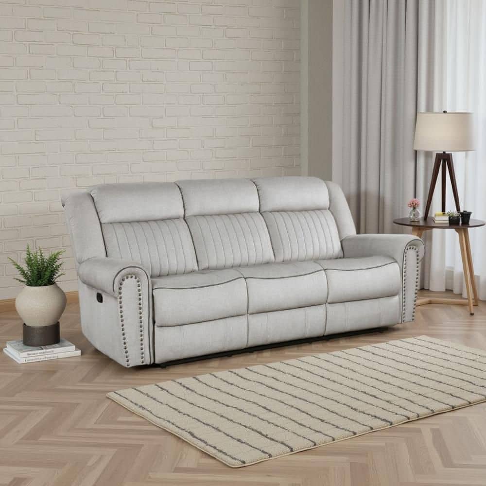 Sofá Capitonê Benjara Ben 38 in. Straight Arm Microfiber Rectangle Cushioned