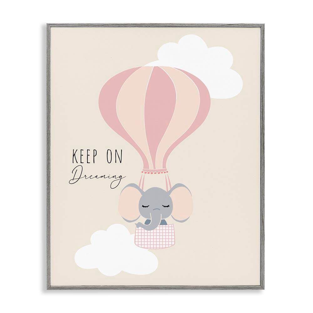 Inspiring Keep On Dreaming by Chen Alyesh Gray Framed Typography Giclee Art Print 20 in. x 16 in. price history on PriceWatchPro
