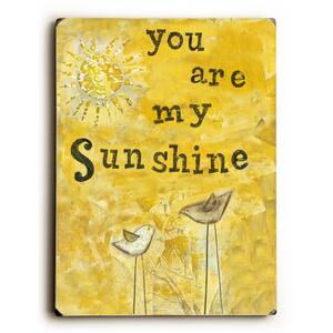 9 in. x 12 in. "You Are My Sunshine" "Solid Wood" Wall Art
