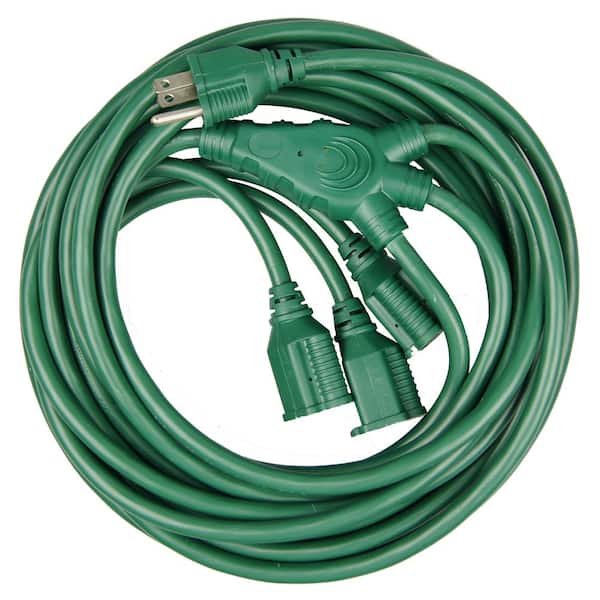 HDX 28 ft. 16/3 3-Outlet Multi-Directional Outdoor Extension Cord