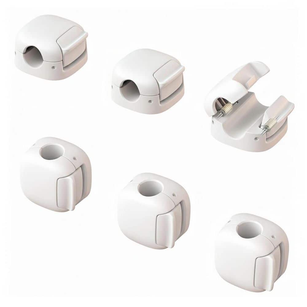 6-Pack Dual Spring Clasp Lock Cable Management Clips Adhesive Cord