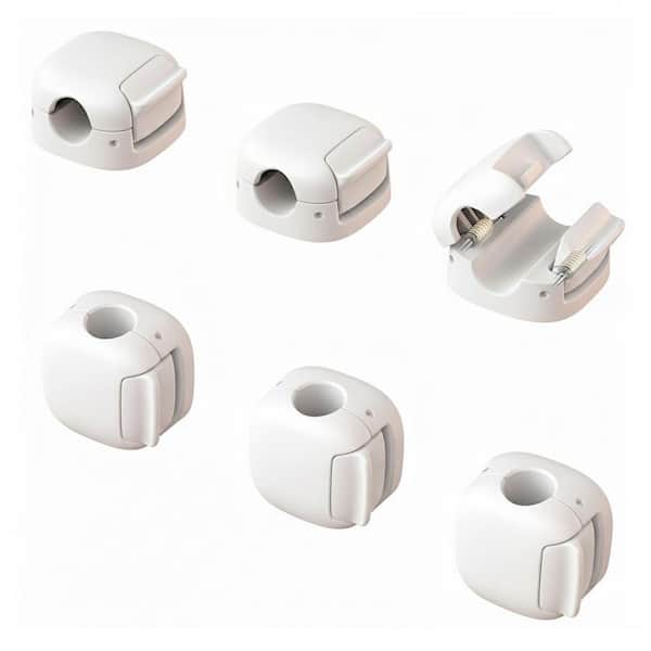 6-Pack Dual Spring Clasp Lock Cable Management Clips Adhesive Cord Holder for Desk Nightstand Wall Car Office