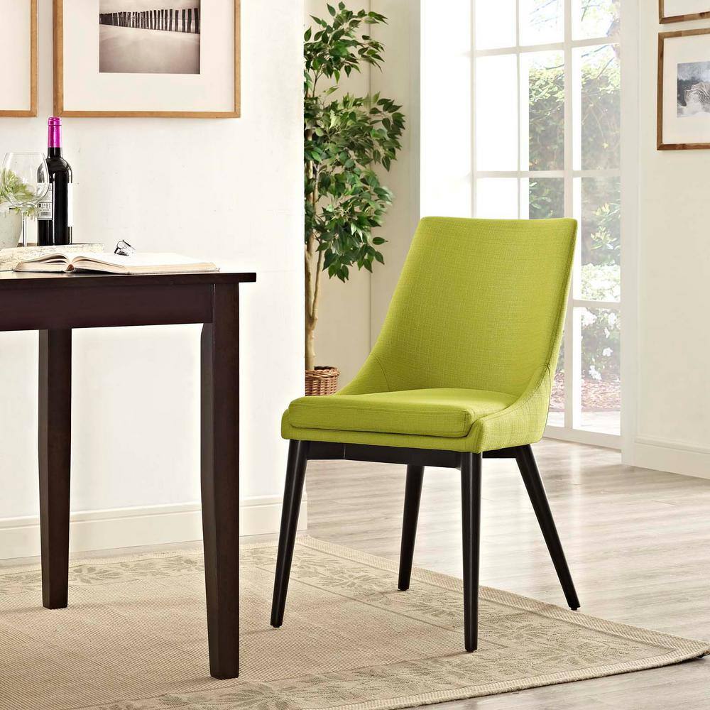 Viscount Wheatgrass Upholstered Parsons Side Chair with Black Wood Legs